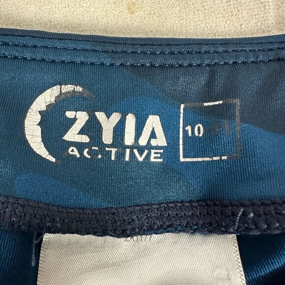 Zyia Active Blue Camo Leggings Women's Size 10N Polyester/Spandex - Picture 3 of 5